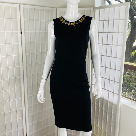St. John Dresses & Skirts - NWT, ST. JOHN, Womens Black Beaded V Back Cocktail  Knit Dress, 8.